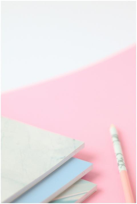 Minimalist pastel stationery set with notebooks an