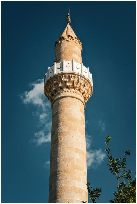 A stunning minaret tower in Muğla, Türkiye, captur