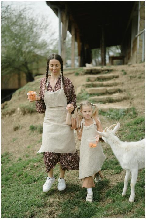 A serene moment captured of a mother and daughter