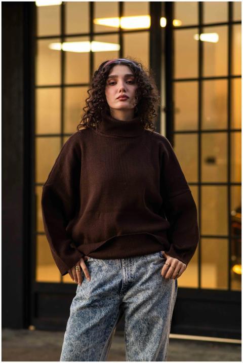 Portrait Woman Brown Sweater