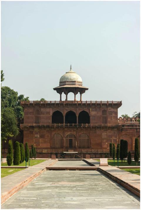 Beautiful architectural structure in Agra's Red Fo