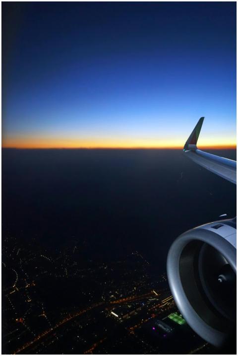Stunning aerial view of Vienna city lights and air