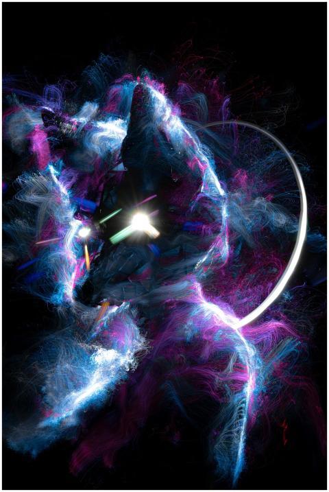 Vivid and dynamic abstract artwork depicting color