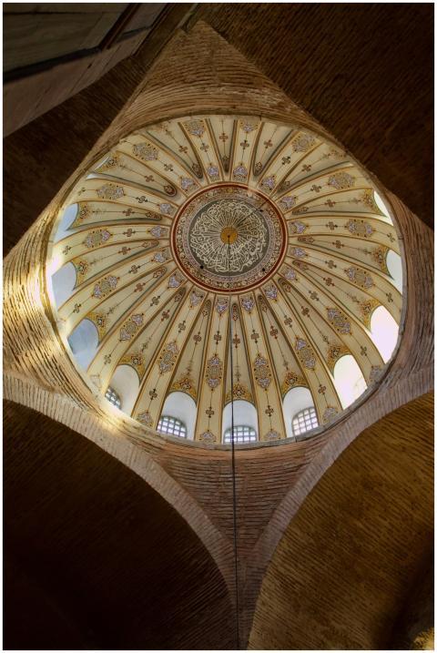 Intricately designed domed ceiling with detailed p
