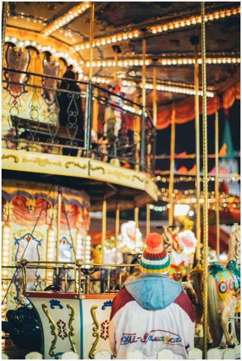Back view of faceless man in warm clothes being no