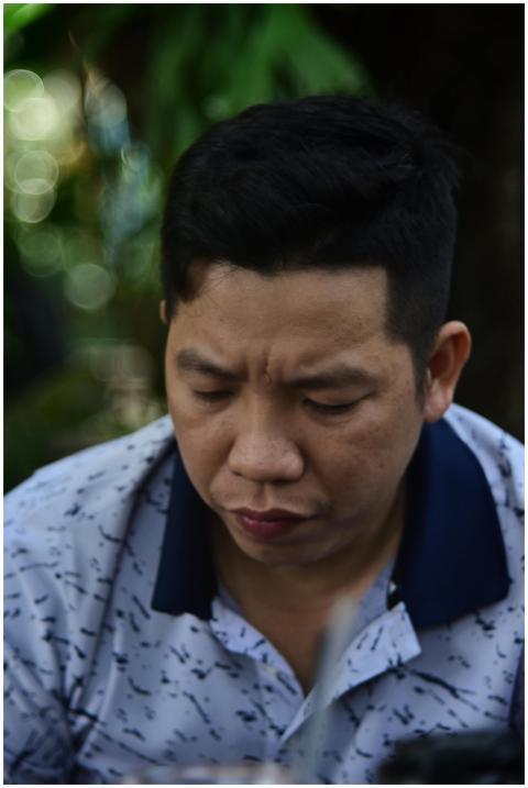 Close-up portrait of a man with a thoughtful expre