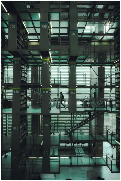 Vertical shot capturing the modern interior of a l