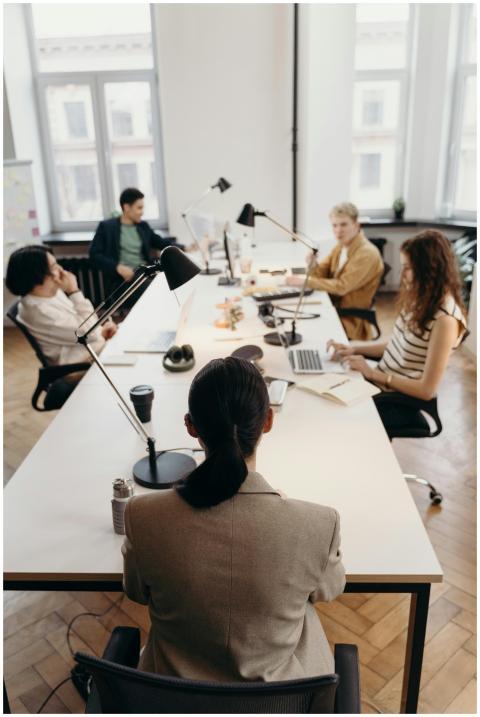 Collaborative business meeting in a modern office