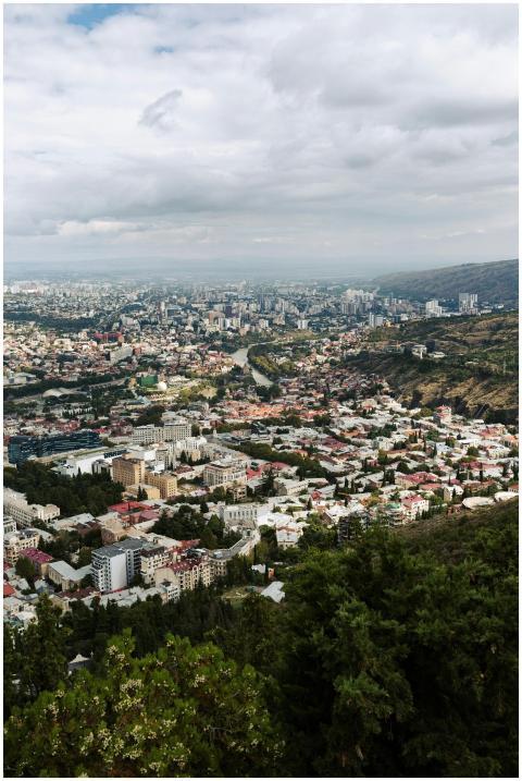 Aerial Tbilisi Cityscape Georgia