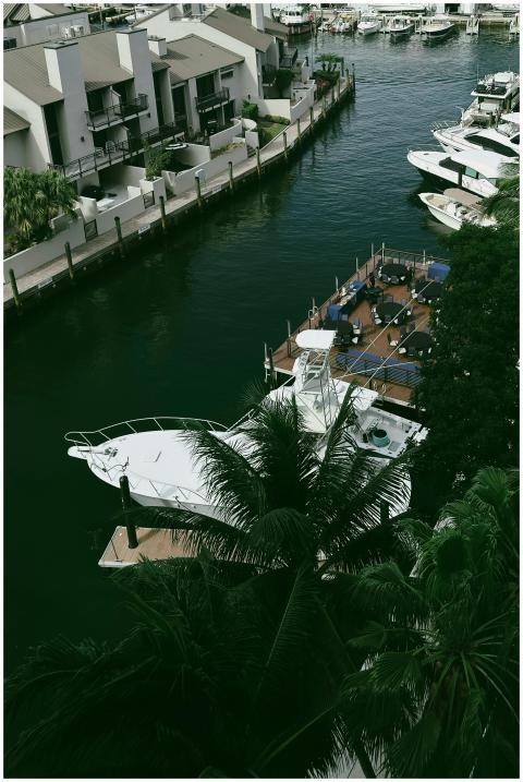Aerial Marina Boats Palm