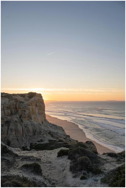 Breathtaking sunset view of the iconic Nazaré clif