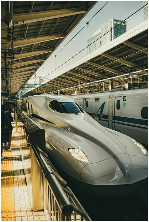 High-speed Shinkansen train at Tokyo Station in Ch