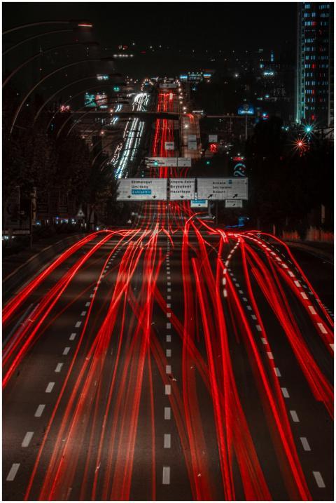 Night Traffic Light Trails