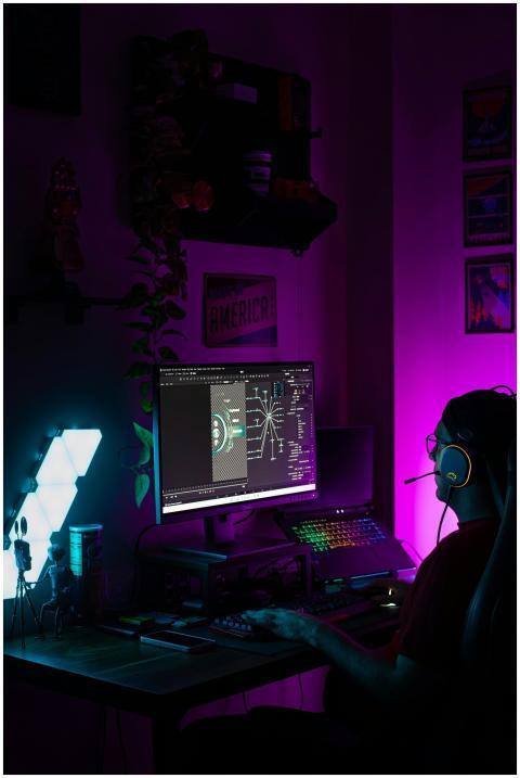 Immersive Night Gaming Setup