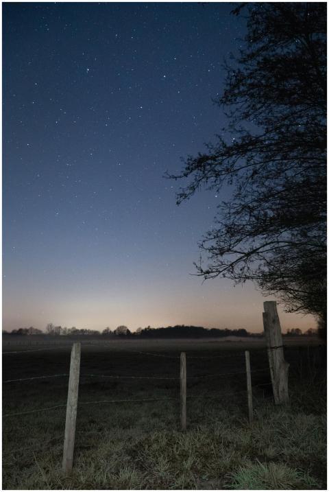 Peaceful night sky with stars shining above a rust