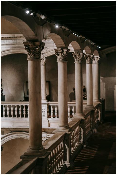 Intricate Renaissance corridor showcasing classic