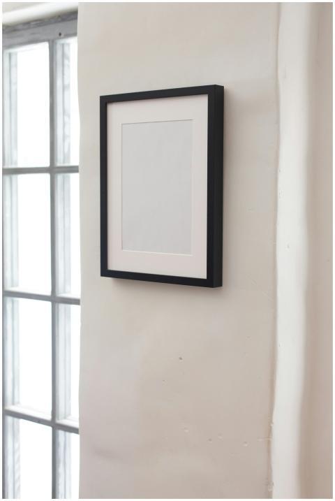 A modern minimalist interior featuring a simple bl