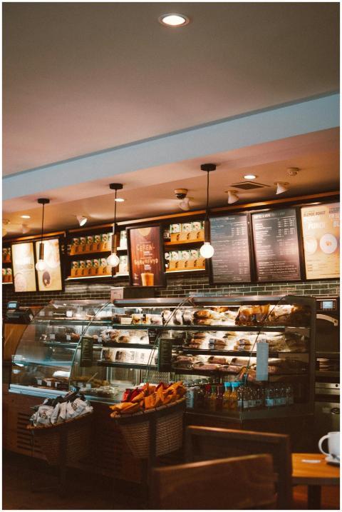 Warm and inviting café interior with a modern desi