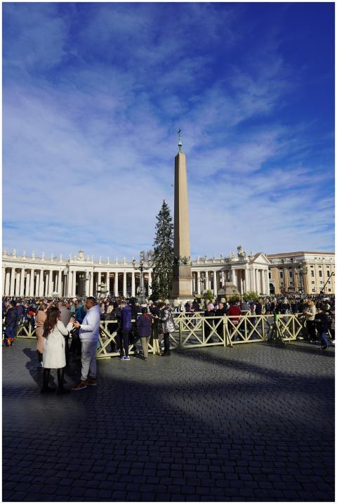 Lively scene at St. Peter's Square with the Vatica