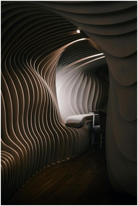 Stylish interior showcasing abstract architectural