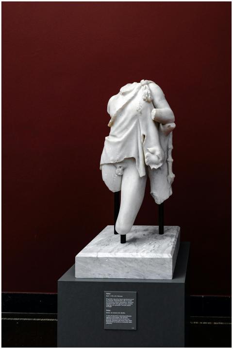 Marble Greek statue displayed in a Copenhagen art