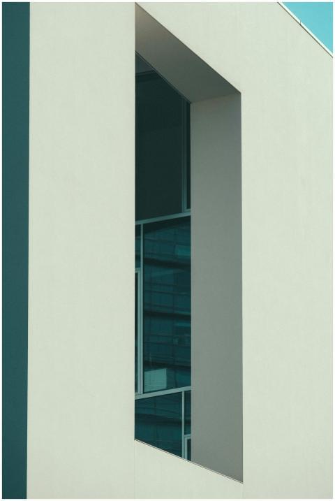 Modern architecture featuring a sleek geometric wi