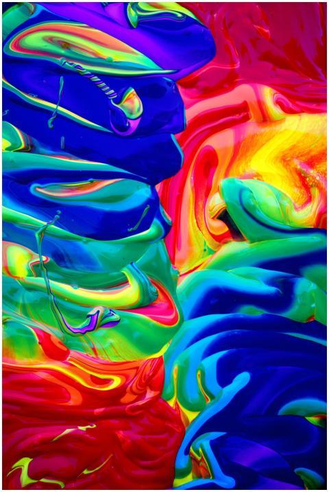 Dynamic abstract art with vibrant colors and fluid
