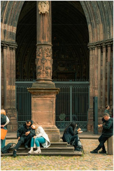 People Relaxing Freiburg Minster