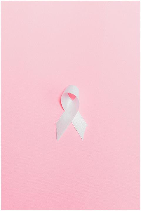 A pink ribbon symbolizing breast cancer awareness