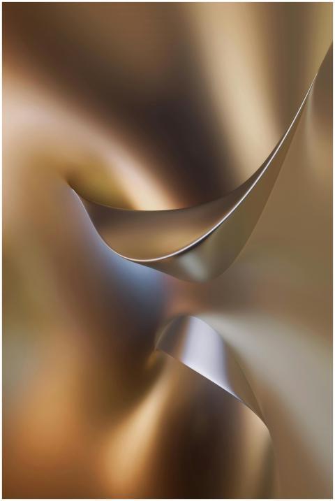 Artistic abstract image featuring smooth metallic