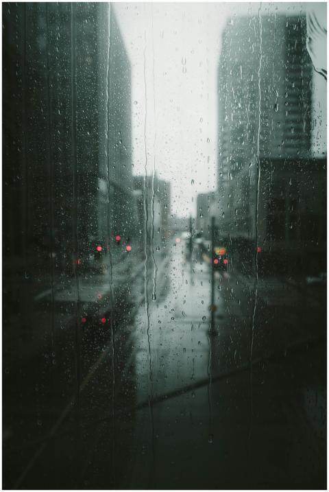 Moody view of a rainy day in Minneapolis, capturin