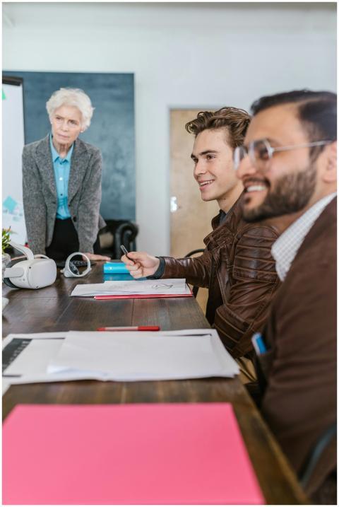 Professional business team engaged in a strategic