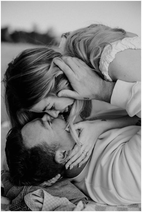 A joyful couple sharing an intimate moment on Mali