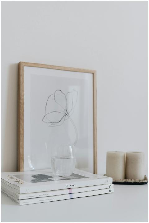 A minimalist still life composition featuring cand