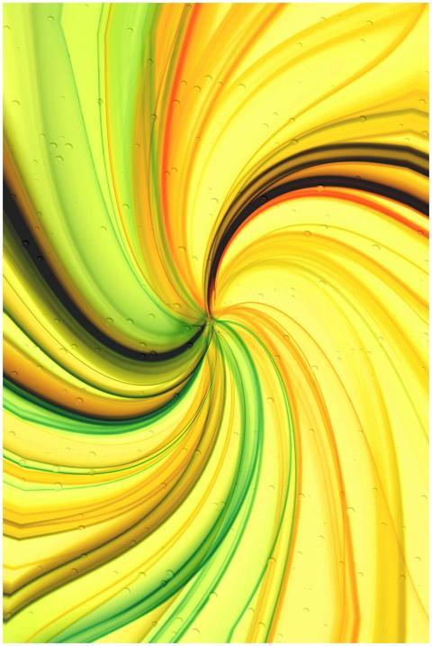 An abstract swirl of vibrant yellow and green colo