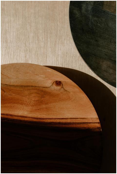 A creative composition highlighting natural wood g
