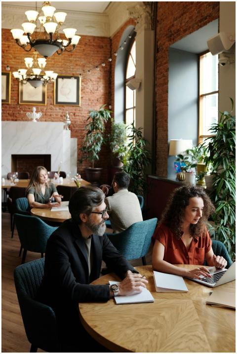 A diverse group of professionals collaborating in