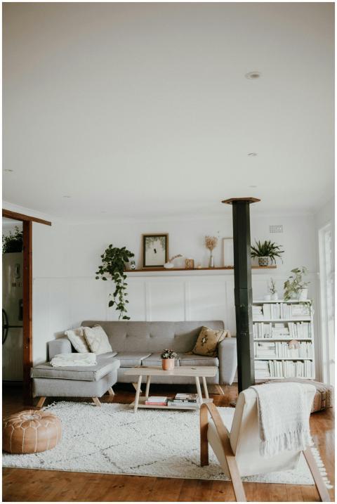 Warm and inviting Scandinavian-style living room w