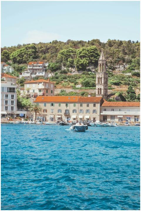 Picturesque shot of Hvar's waterfront with boats a