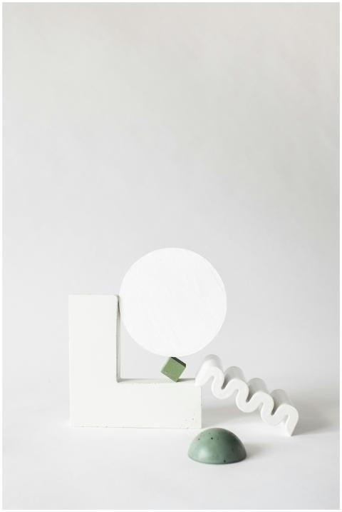 Abstract composition of geometric shapes showcasin