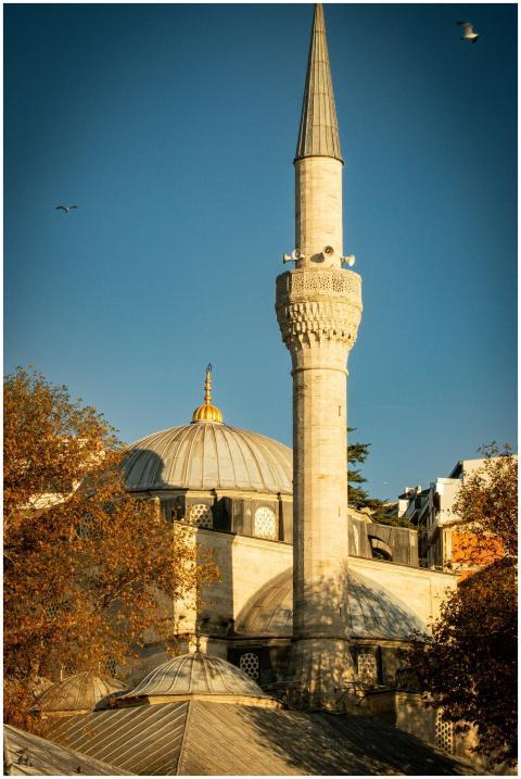 A beautiful view of an Istanbul mosque minaret und
