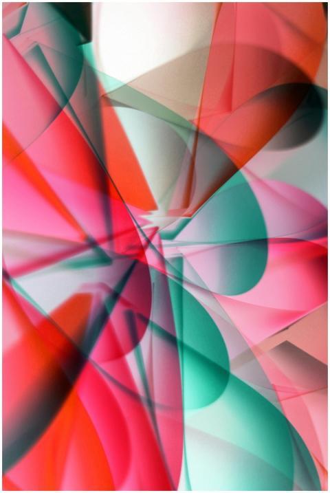 Vibrant abstract composition with layered shapes a