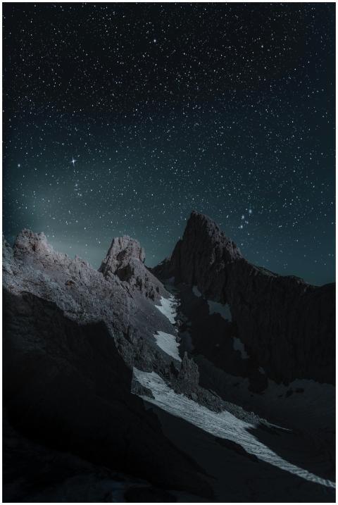 Breathtaking view of a rocky mountain peak under a