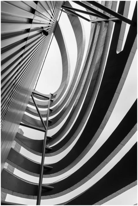 Dynamic black and white photo showcasing abstract