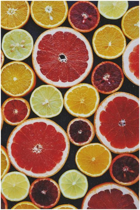 Bright and fresh assortment of colorful citrus fru