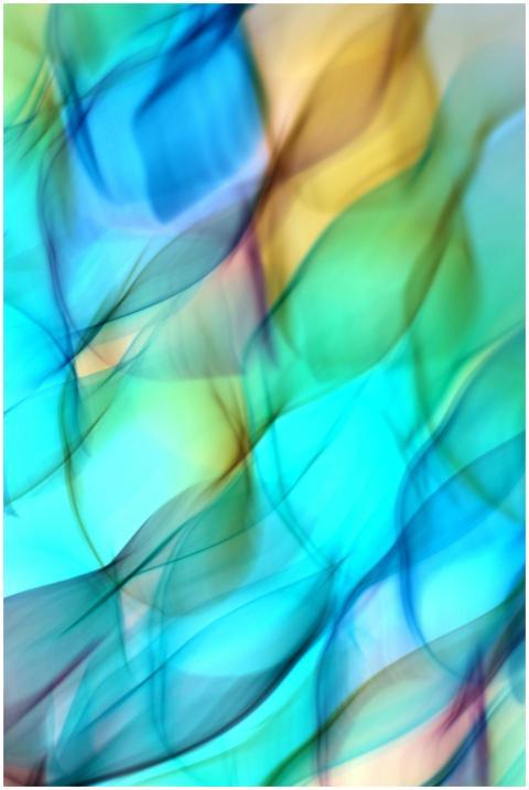 Vibrant abstract image with flowing blue and yello
