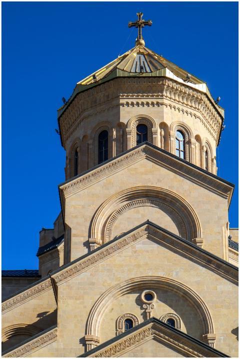Close-up of Tbilisi's iconic cathedral dome under
