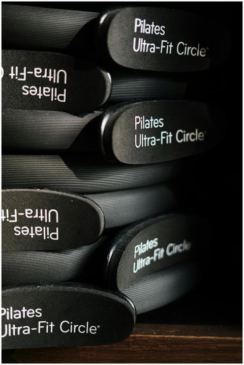 Close-up of Pilates Ultra-Fit Circles neatly stack