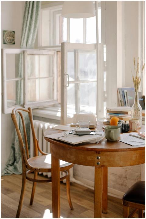 A beautifully disordered dining area with an open