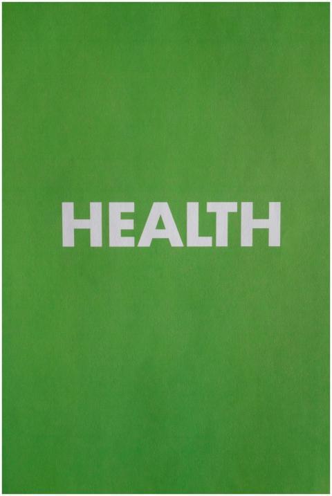 Simple green background with bold white 'HEALTH' t